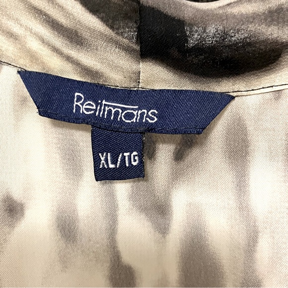 ⭐️2/$20⭐️ Flowy, semi-sheer black, grey & white shrug, Reitmans, women's size XL - Picture 3 of 6